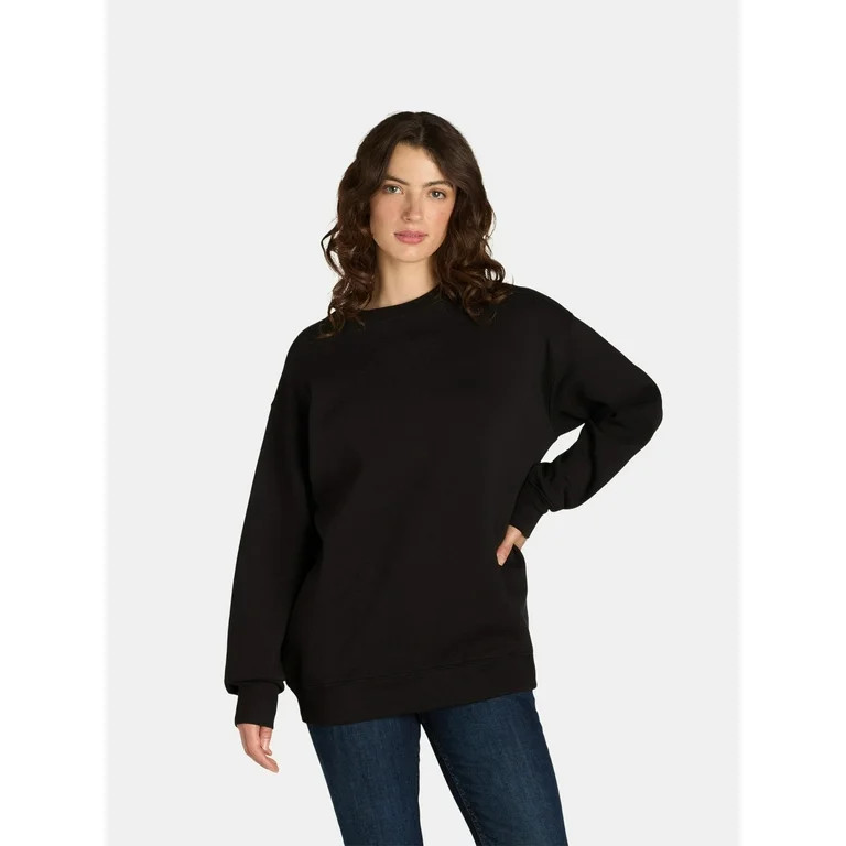 No Boundaries Oversized Sweatshirt with Long Sleeves, Women’s | Walmart (US)