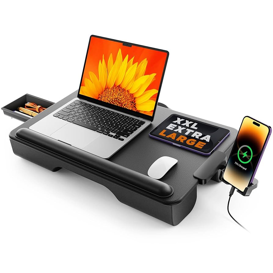 SAIJI Laptop Lap Desk, Portable Laptop Desk for Bed - Fits Up to 17" Laptops & MacBook,Lightweigh... | Amazon (US)