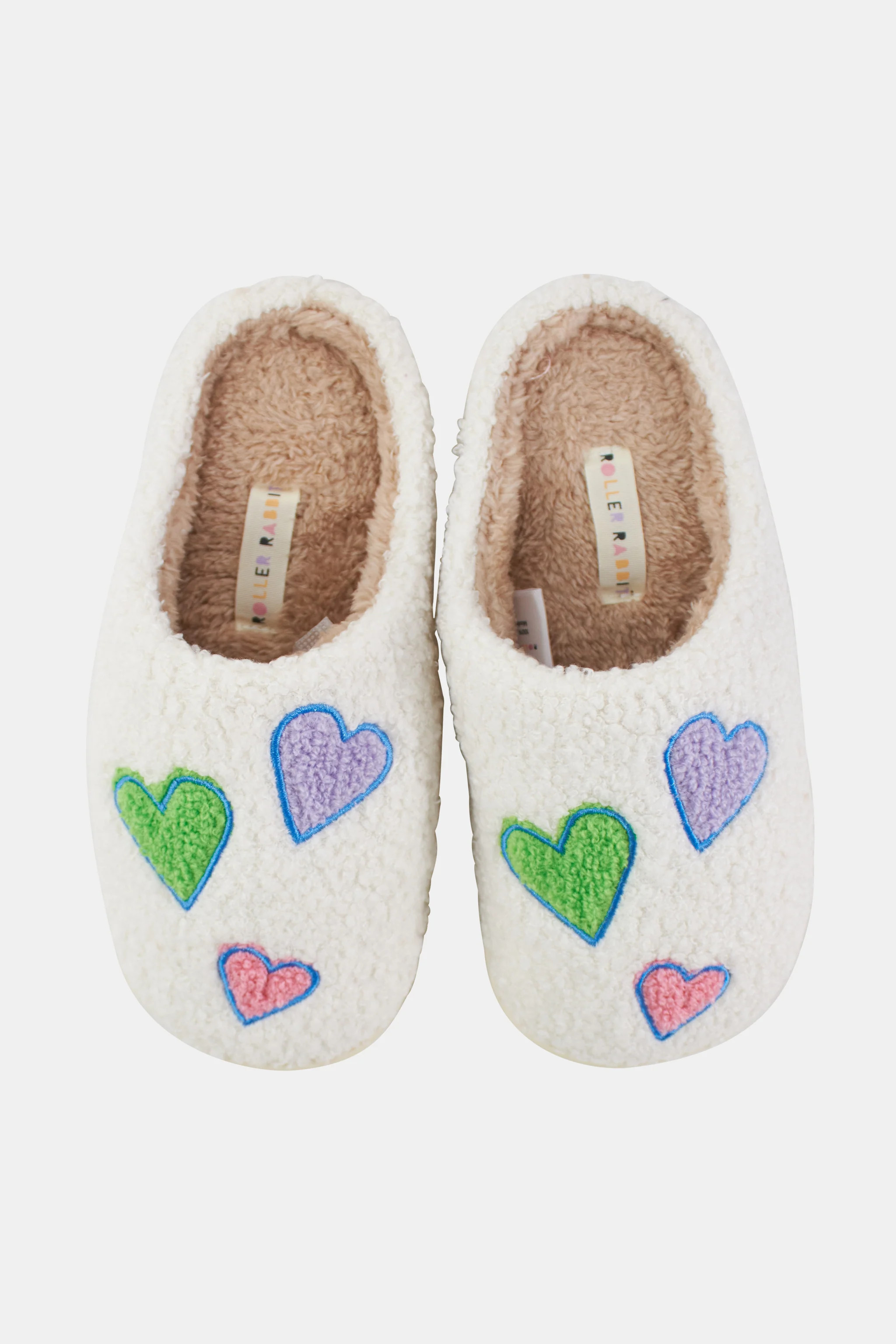 Disco Hearts Fuzzy Slippers | Roller Rabbit | Roller Rabbit