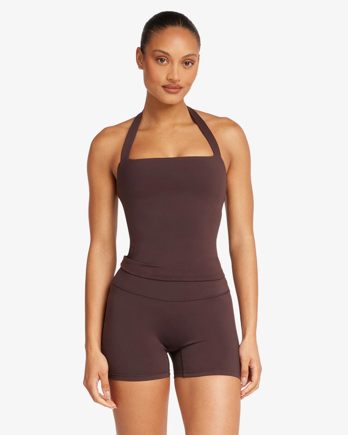 Serenity Halle Halter Tank | Espresso | Crop Shop Boutique US