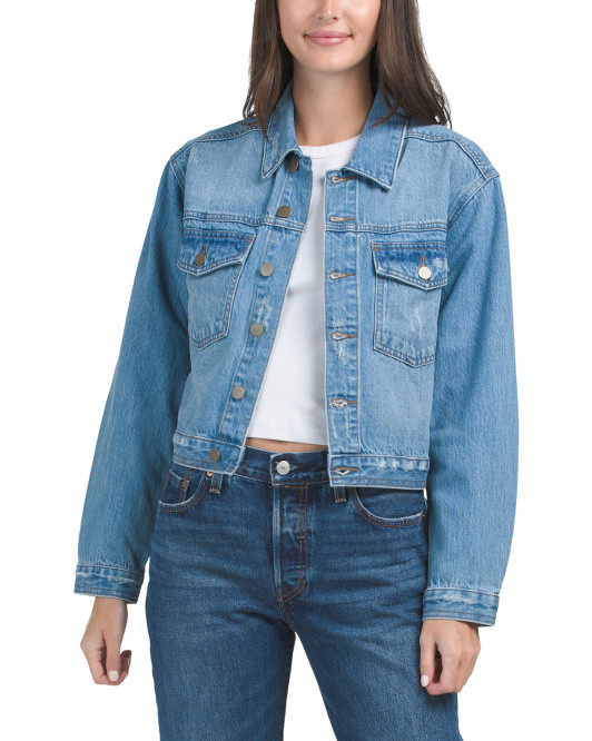 Dolly Cropped Jacket With Front Flap Pockets | TJ Maxx