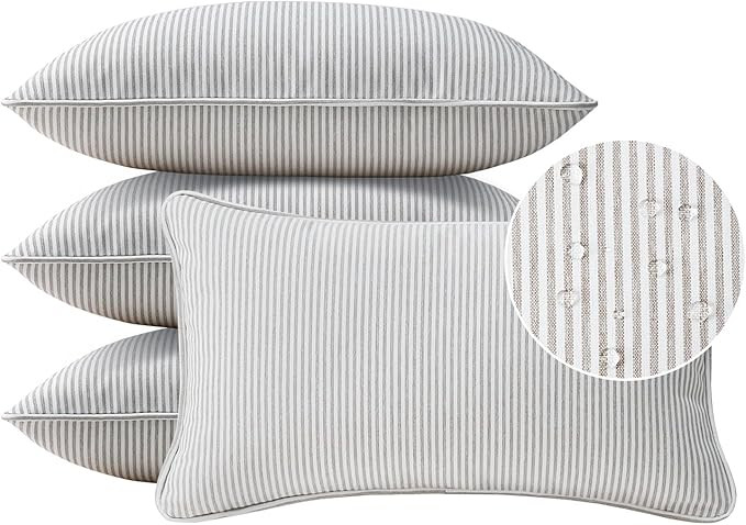 Decorative Outdoor Water Repellent Throw Pillows with Inserts, Set of 4, 20" x12" Pillows for Pat... | Amazon (US)