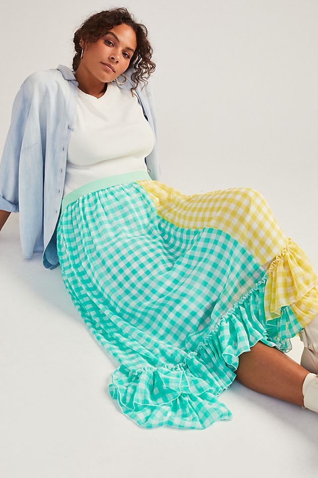 Eva Franco Lynsey Gingham Maxi Skirt | Anthropologie (US)