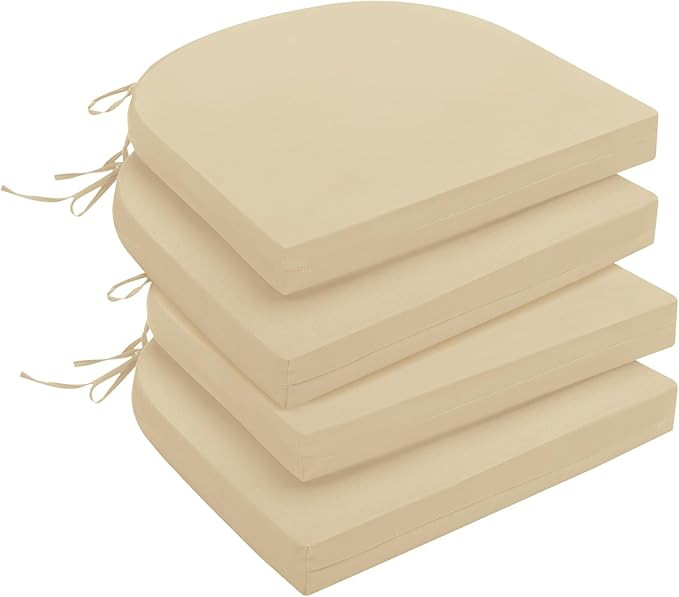 downluxe Outdoor Chair Cushions Set of 4 for Patio Furniture, Waterproof Round Corner Patio Chair... | Amazon (US)