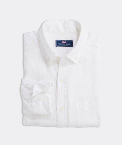 Classic Fit Solid Shirt in Linen | vineyard vines