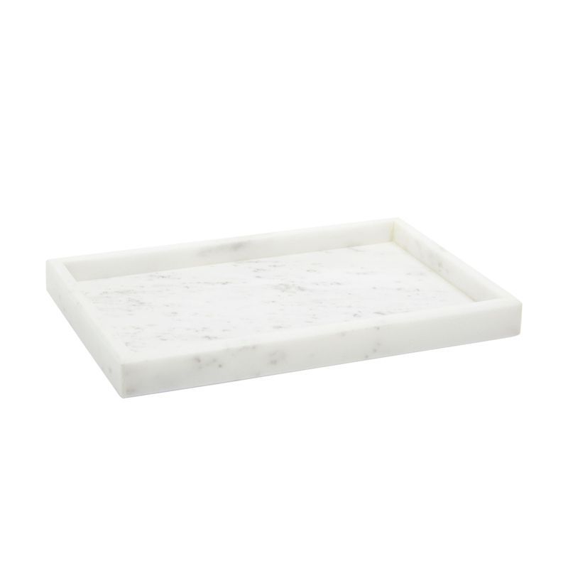 Juvale White Marble Vanity Bathroom Tray for Jewelry, Candles, Perfume (11.75 x 7.75 In) | Target