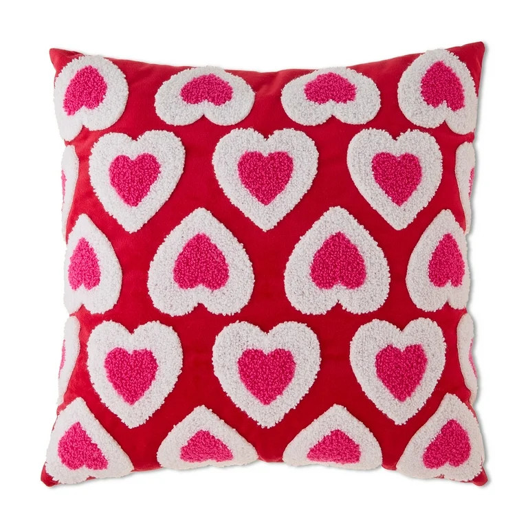Checkered Heart Decorative Pillow, Multicolor, Valentine's Day by Way To Celebrate | Walmart (US)