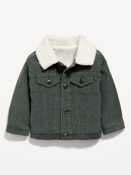 Unisex Sherpa-Trim Trucker Corduroy Jacket for Baby | Old Navy (US)