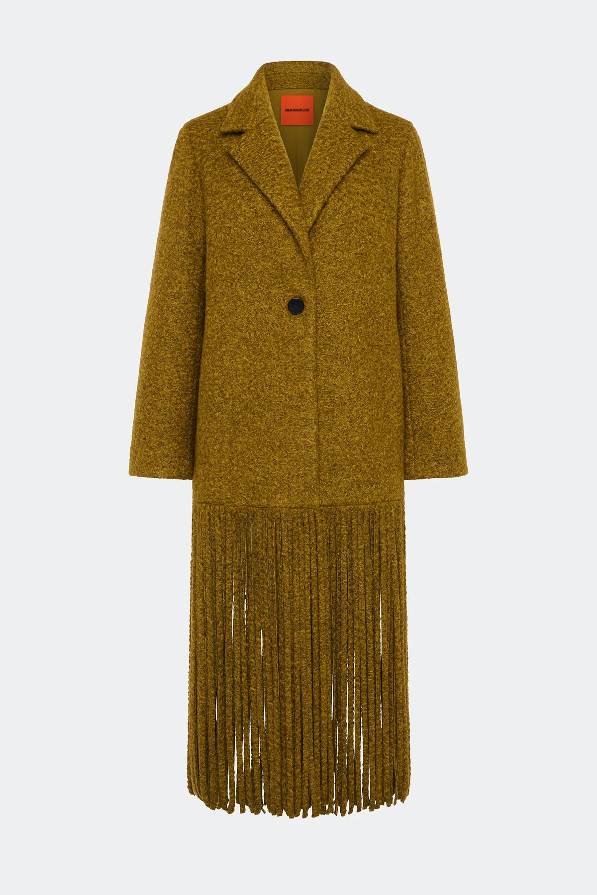 Vero
           Fringe Coat In Mustard Melange | Simon Miller