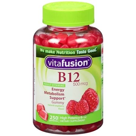 Vitafusion Adult Vitamin B12 Gummies, Raspberry, 500 mcg, 250 Ct | Walmart (US)