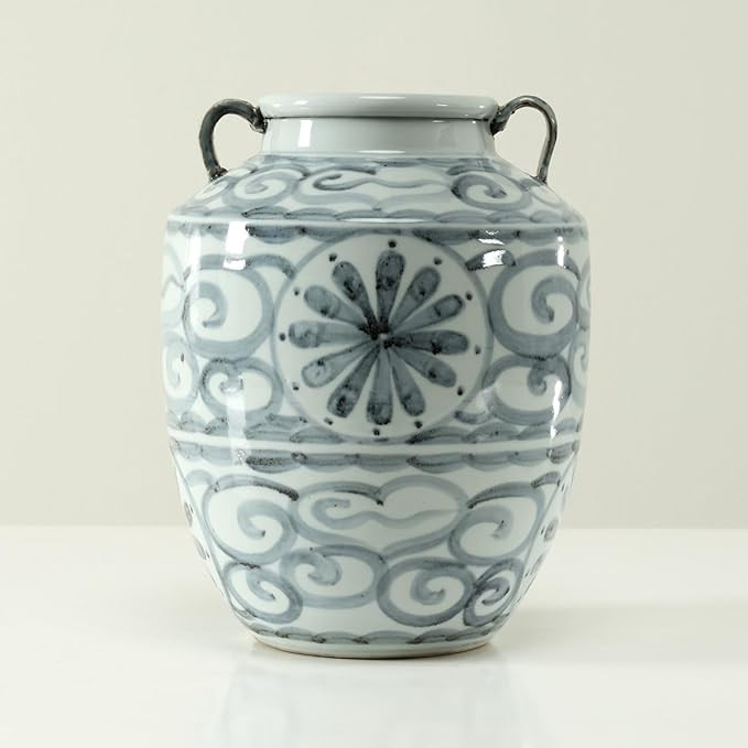 Approx 11 Inches Subtle Blue and White Vase with Two Handles | Amazon (US)
