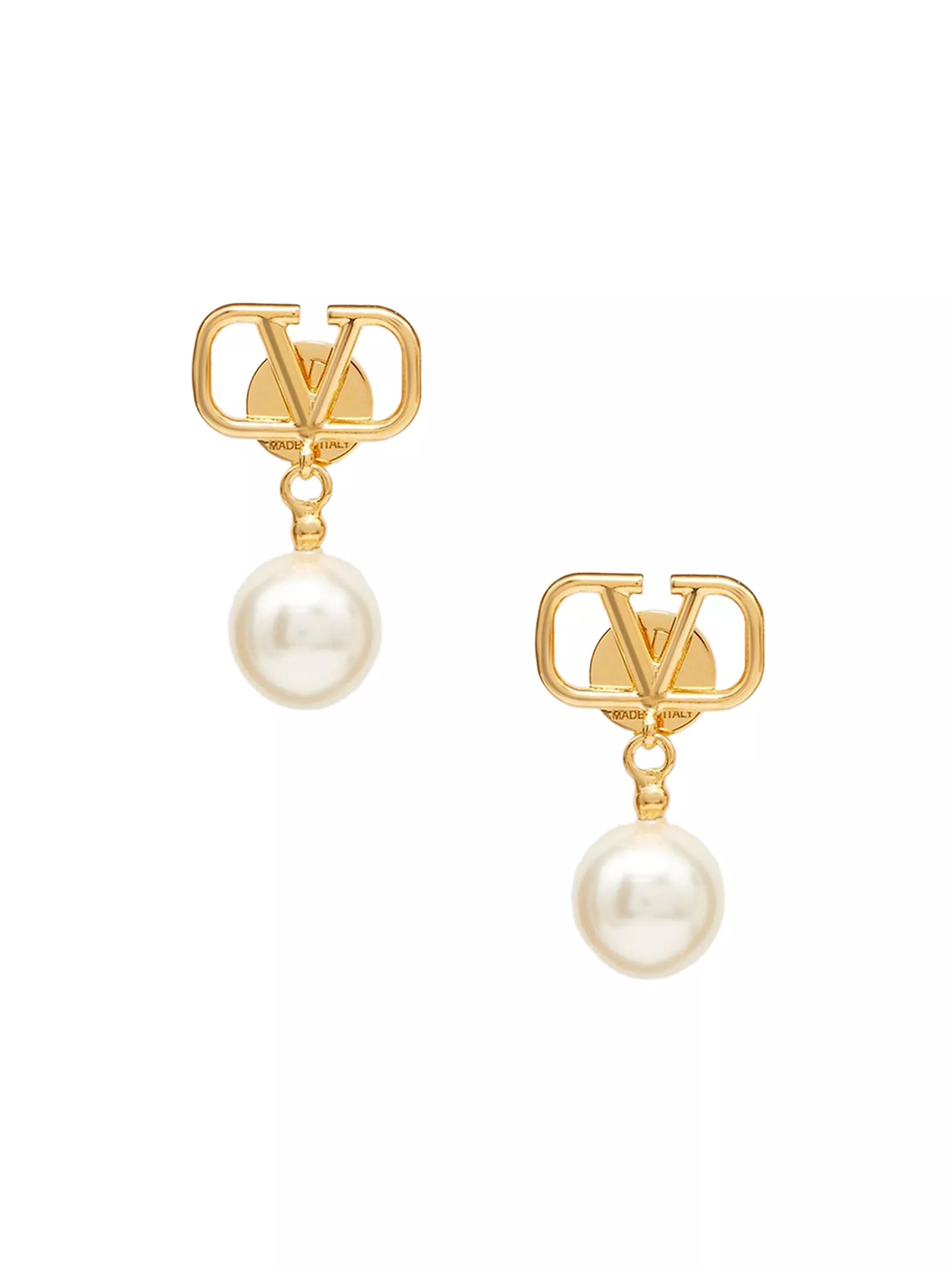 VLogo Signature Earrings With Swarovski® Pearls | Saks Fifth Avenue