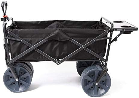Mac Sports Heavy Duty Collapsible Folding All Terrain Utility Wagon Beach Cart with Table - Black | Amazon (US)
