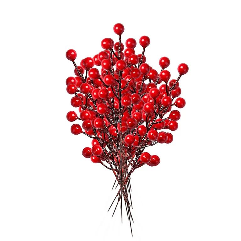 Guvpev Berry Picks - 12 Artificial Red Berry Stems Red Christmas Tree Decorations 7.5 Inches For ... | Walmart (US)