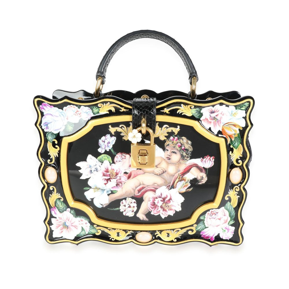 Dolce & Gabbana Hand Painted Wooden Cherub Box Bag with Snakeskin Strap | Poshmark