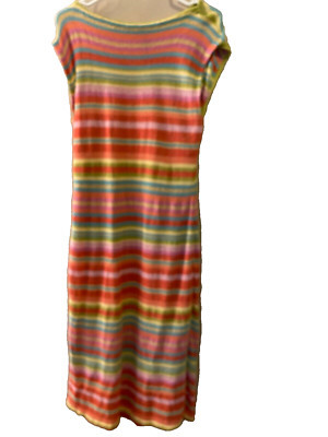 Ralph Lauren knit slip-on dress rainbow horizontal stripes, size L  | eBay | eBay US