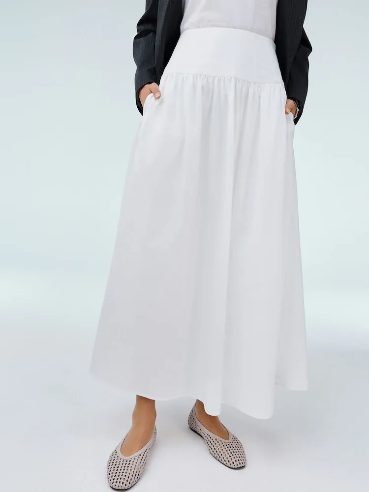 White Drop Waist Maxi Skirt | Next EU