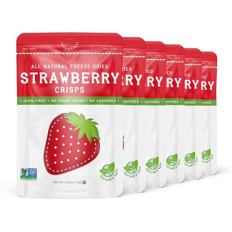 Nature's Turn Freeze-Dried Strawberry Crisps, Pack of 6 (0.53 oz Each) | Walmart (US)