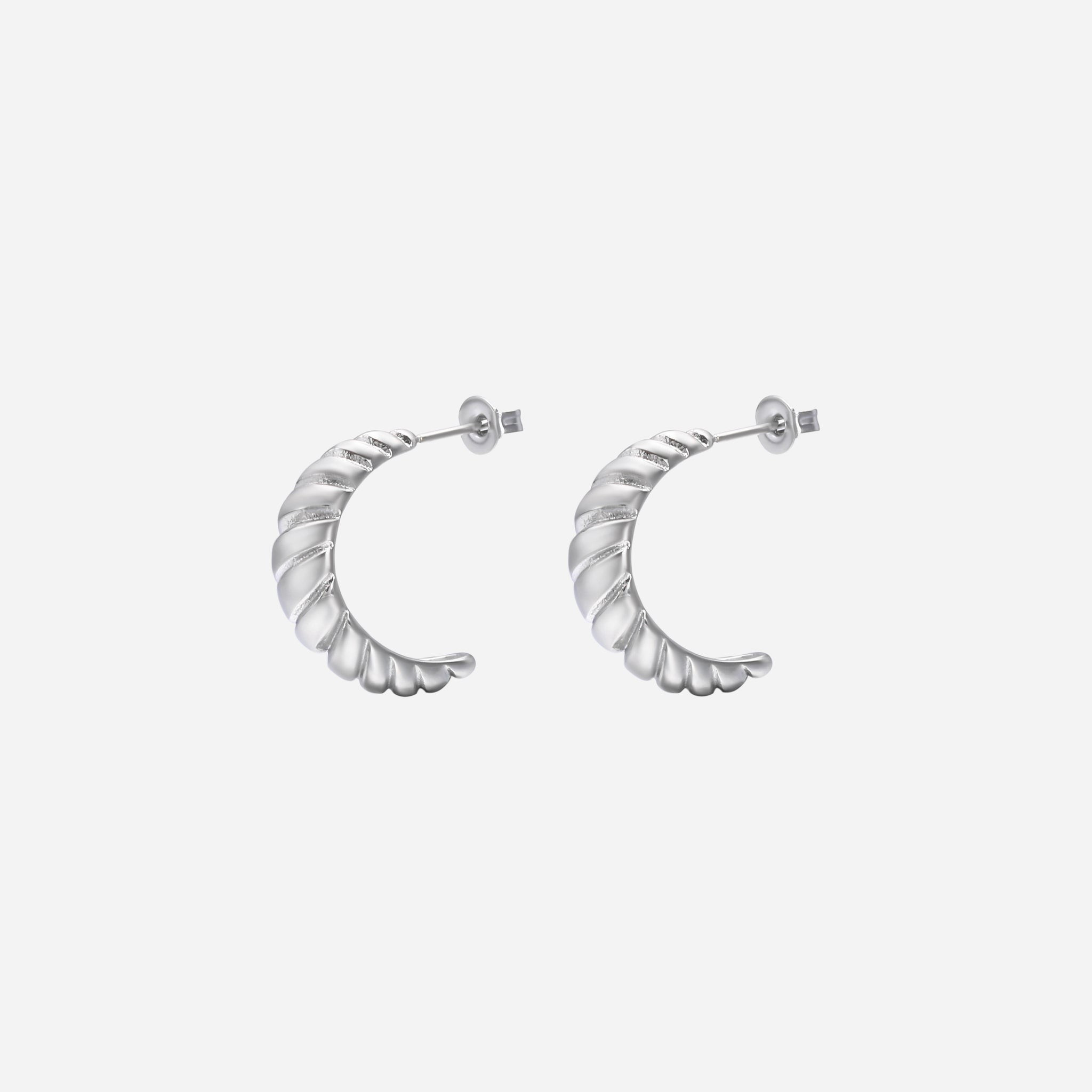 Elisa Silver Croissant Earrings | Victoria Emerson