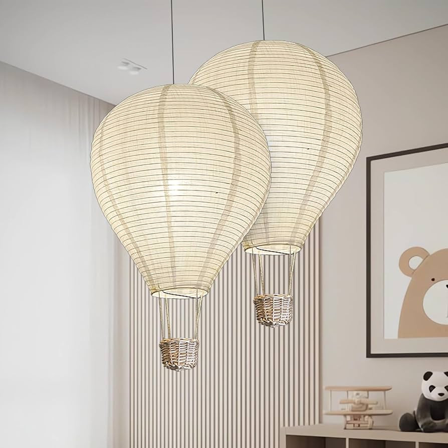 METHEDEECO 2er Set Heißluftballon Pendellampenschirme 35cm – Weiße Papierlampen Hängelampen ... | Amazon (DE)
