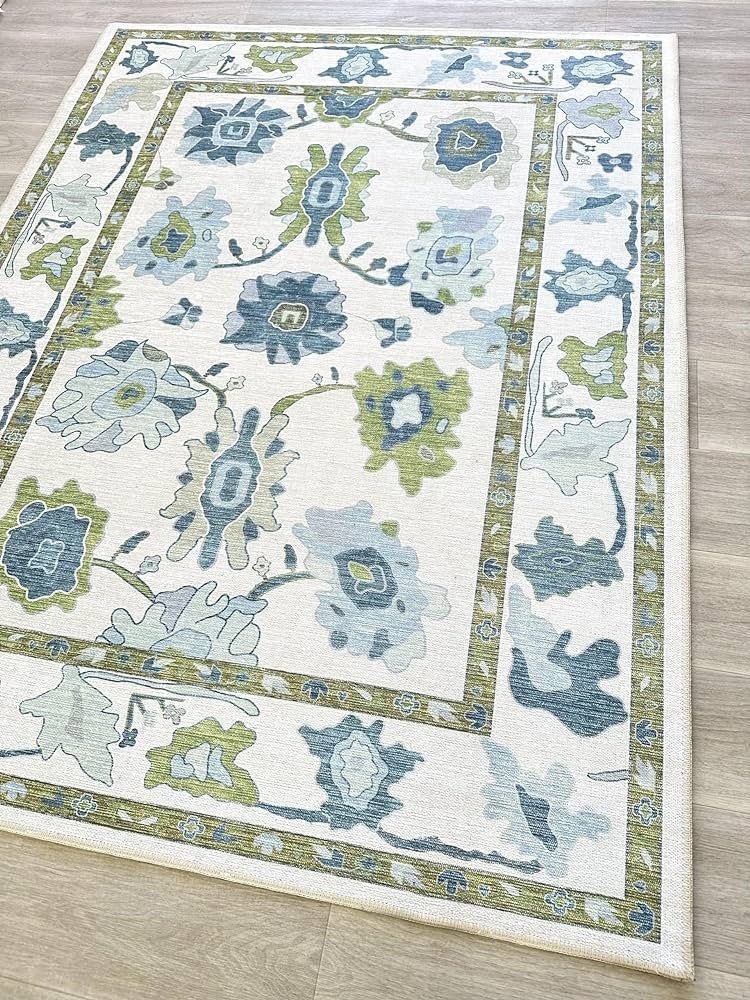 Green Oushak Rug, Vintage Turkish Eclectic Floral Pastel Large Oversized Area Rugs for Living Roo... | Amazon (US)