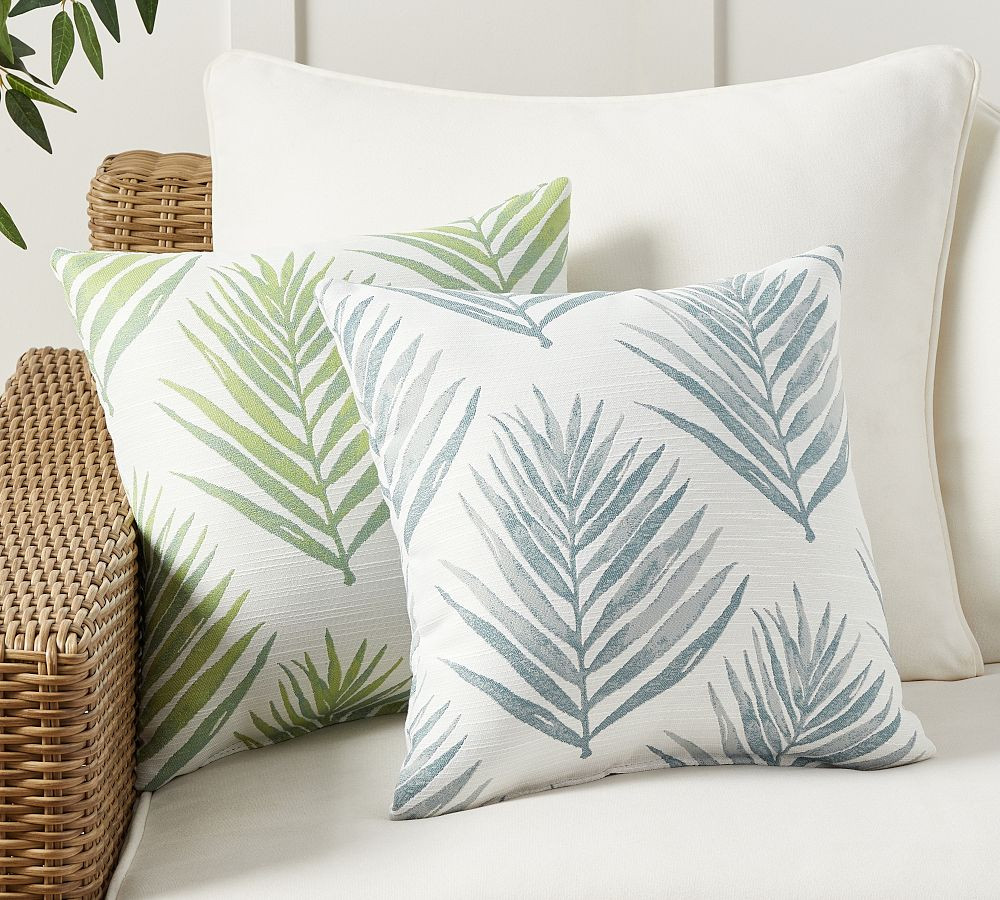 Performance Palm Jacquard Outdoor Pillow | Pottery Barn (US)