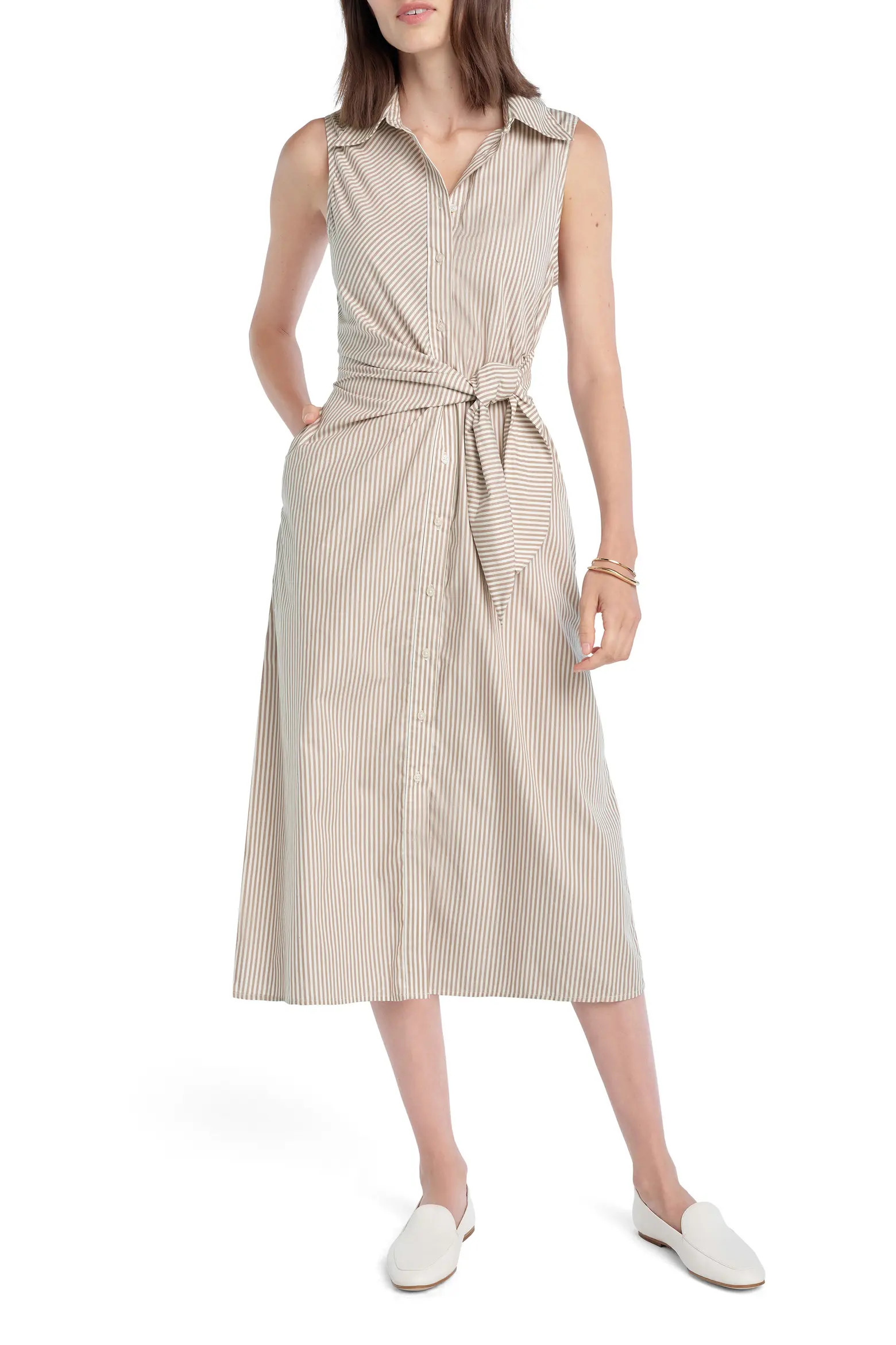 The Good Behavior Stripe Tie Waist Shirtdress (Women) | Nordstrom | Nordstrom