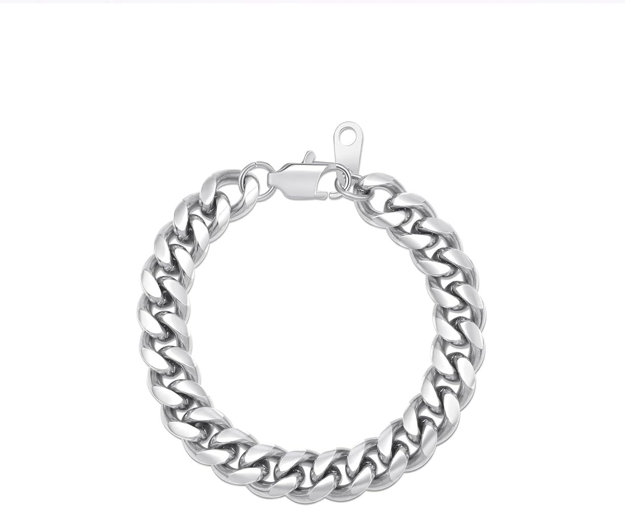 Stainless Steel Cuban Chain Bracelets for Men Women 6.5/7/7.5/8/9inch Stainless Steel Bracelet Go... | Amazon (US)