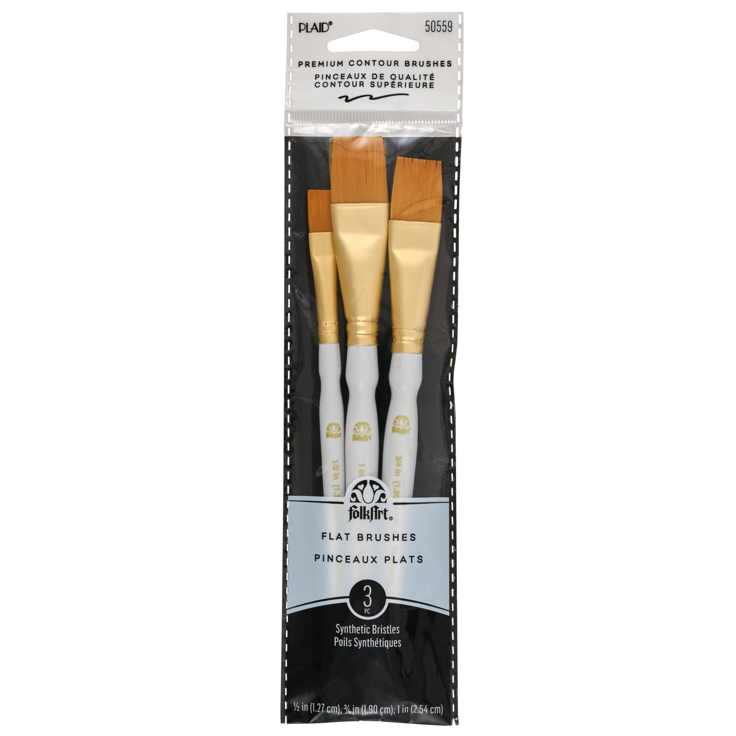 FolkArt Plaid Nylon Brush Set, 50559 Brown (3-Piece) | Amazon (US)