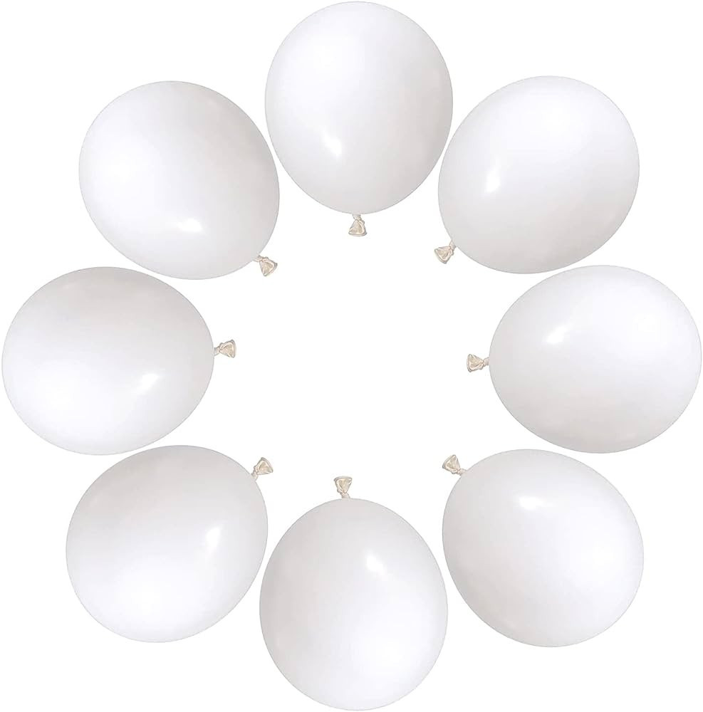 White Balloons Latex Party Balloons - 60 Pack 12 inch White Matte balloons Round Helium Balloons ... | Amazon (US)