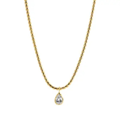 LILI CLASPE Bruna Cleo Pear Cubic Zirconia Pendant Necklace in Two Tone at Nordstrom | Nordstrom