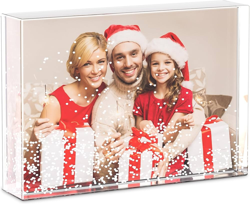 Glitter Liquid Photo Frame for Christmas, Clear Plastic Acrylic Floating Sparkle Water Personaliz... | Amazon (US)
