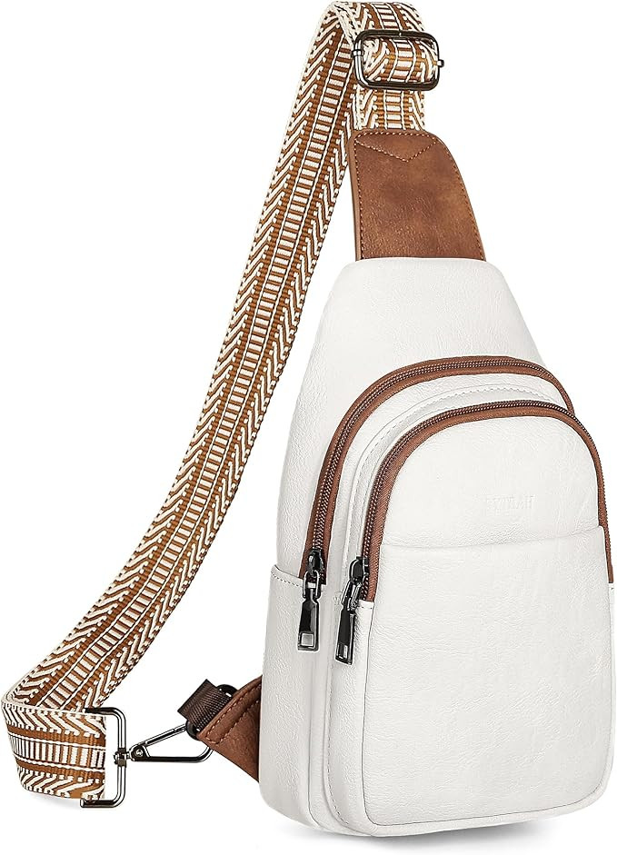 Sling Bag for Women, Crossbody Bags Purse for Women Trendy Vegan Leather Chest Bag with Adjustabl... | Amazon (US)