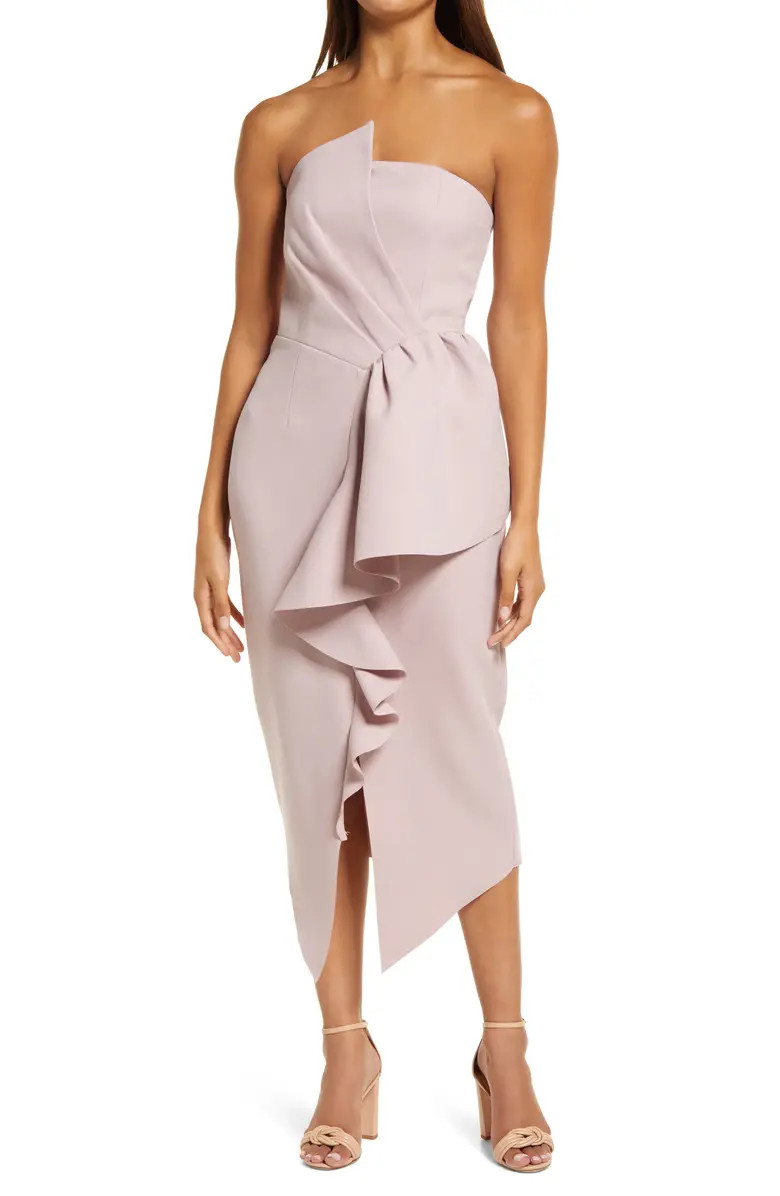 Reception Cascade Ruffle Strapless Cocktail Dress | Nordstrom