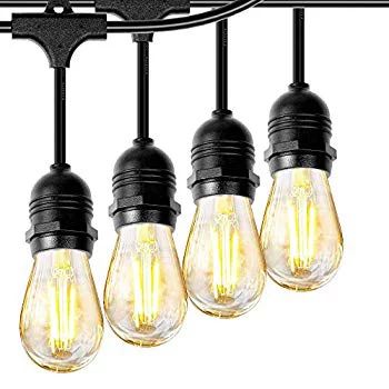 LED Edison String Lights 48 Feet Waterproof IP65 Commercial Grade Outdoor String Light UL Listed 24p | Walmart (US)