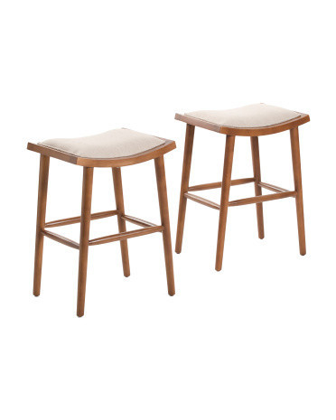 2pk 18.5x25 Ashford Wood Frame Saddle Stools | Polyester | Marshalls