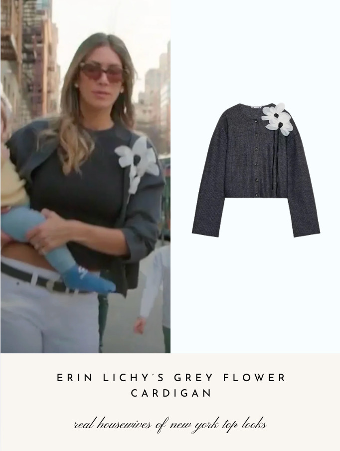 Erin Lichy's Grey Flower Cardigan 

 