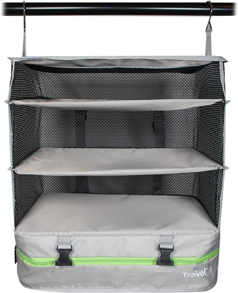Grand Fusion Stow-N-Go Portable Hanging Travel Shelves, Packing Organizer for Luggage. Carry on C... | Amazon (US)