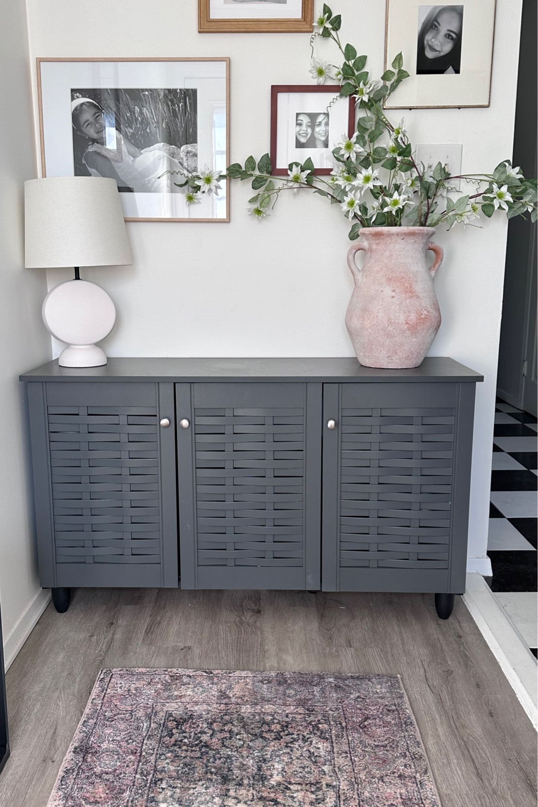 Shoe storage, shoe organizer, entryway console table, runner, mud room, small space entryway, shoe cabinet, storage console

#LTKhome #LTKstyletip