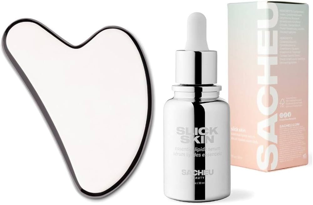 SACHEU Gua Sha Starter Kit with Slick Skin Oil - Stainless Steel Gua with Gua Sha Oil, Gua Sha Fa... | Amazon (US)