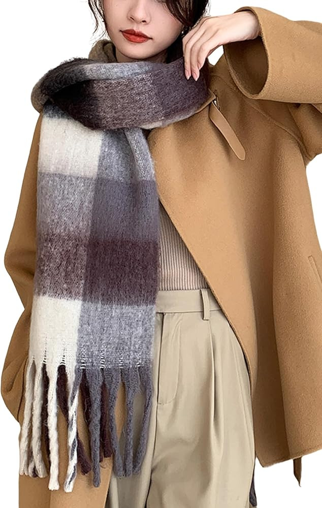 Wander Agio Winter Women Warm Scarf Long Shawl Large Scarves Cold Weather Thick Blanket Scarfs Co... | Amazon (US)
