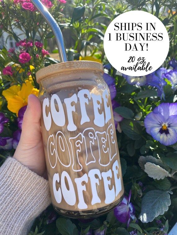 Beer Can Glass Coffee Iced Coffee Glass Coffee Coffee | Etsy | Etsy (US)
