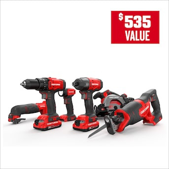 CRAFTSMAN V20 6-Tool Power Tool Combo Kit with Soft Case (2-Batteries Included and Charger Includ... | Lowe's
