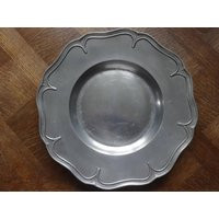 Vintage French Medium Pewter Etain Dish Tray Charger Platter Plate Serving Table Display Old Aged Used Circa 1950-60's/Eve Of Europe | Etsy (US)