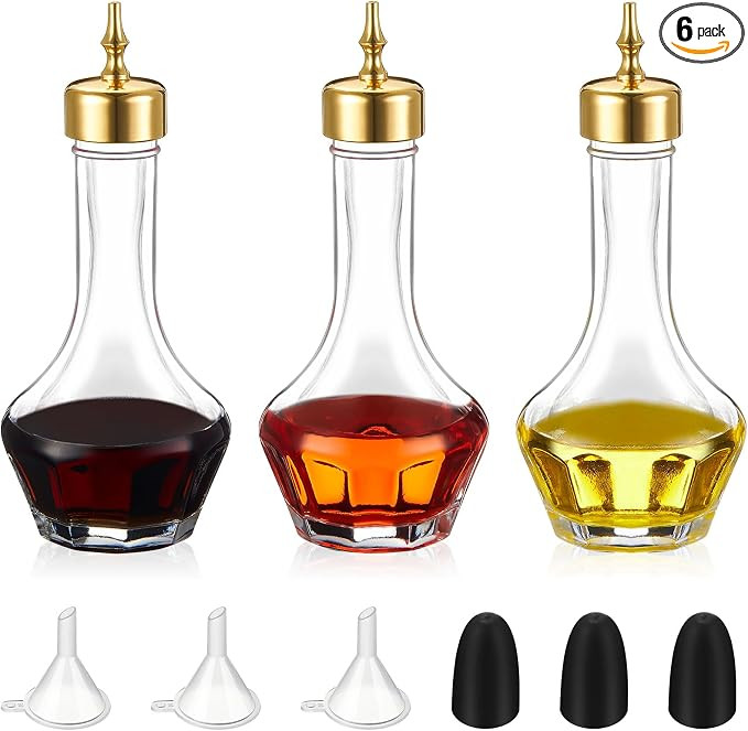 Teenyyou 6 Pcs Bitters Bottle Set 1.7 oz Glass Dash Bottle with Dasher Top for Cocktail Bartender... | Amazon (US)