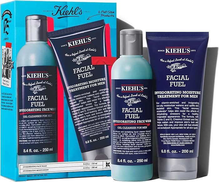 Kiehl's Men's Skincare Routine Gift Set, $80 Value, Includes Facial Fuel Moisturizer and Cleanser... | Amazon (US)
