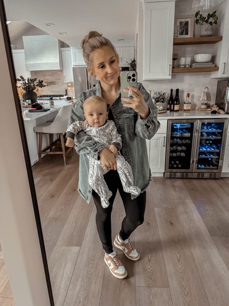 Cutest mom fit! Oversized jean jacket and Nike dunks! Adorable fleece footie pajamas for baby boy 🩵 

#LTKbaby #LTKshoecrush #LTKstyletip