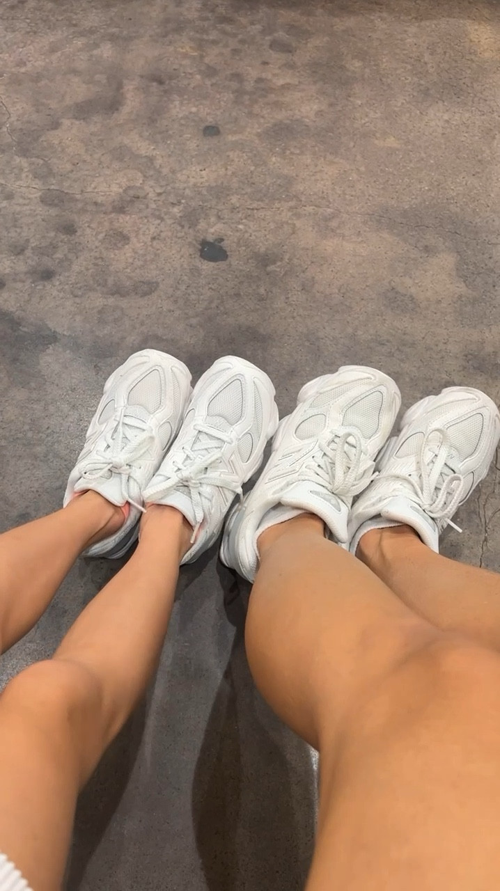 New Balance 9060’s! Sold out everywhere, but found a couple restocks. I’m a 4 in big kids (5.5 normally)—buy the big kids if you can fit ladies. They’re worth every penny.