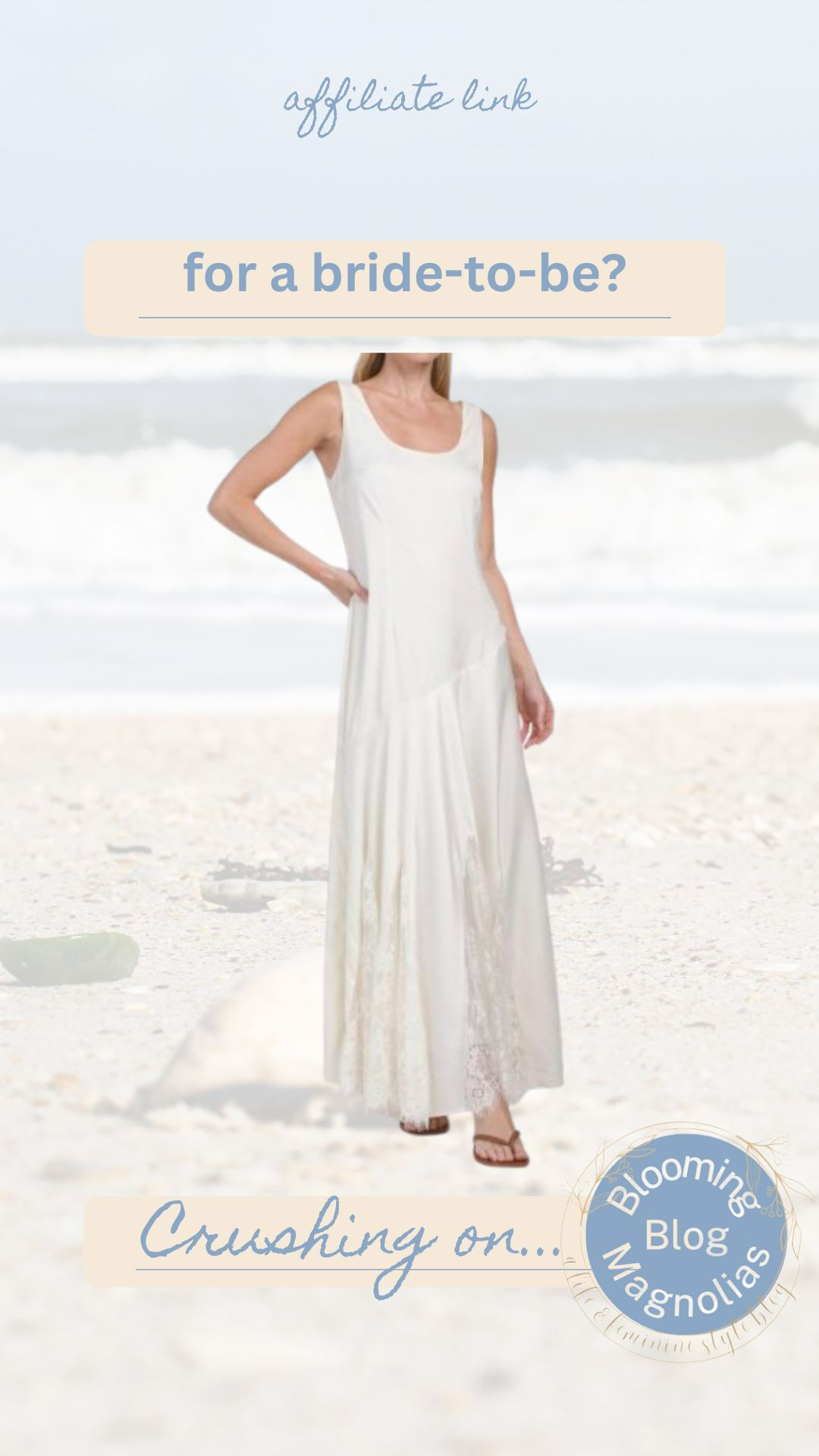 A lovely lace and satin dress, perhaps for a bride-to-be?  

 #LTKWedding