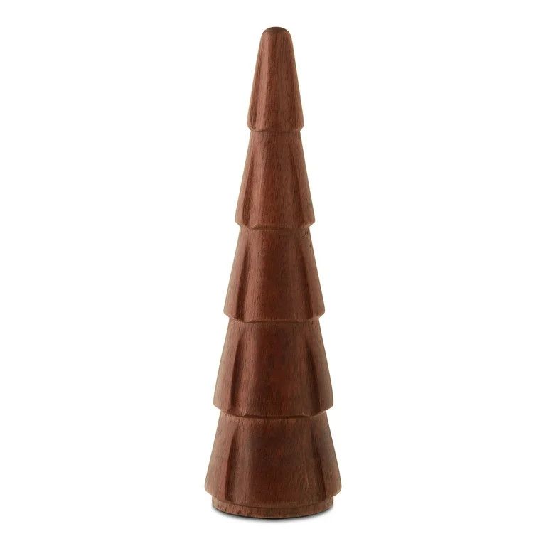 Mango Wood Christmas Tree Tabletop Decoration, Brown, 8", by Holiday Time | Walmart (US)